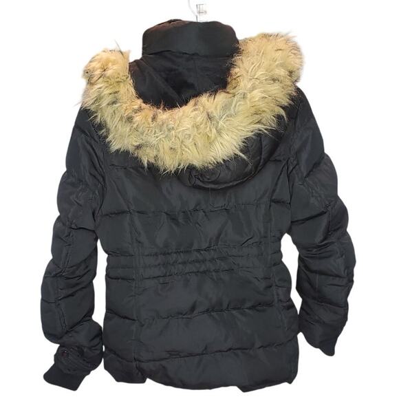 Special One Black Puffer Coat with Faux Fur Hood Women’s Size Large - Picture 2 of 7